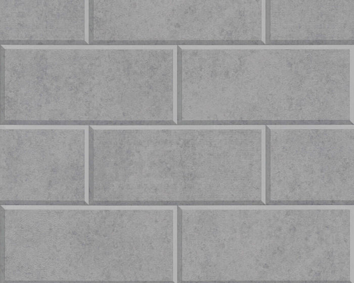Versace Solid Bricks Wallpaper - Grey - Discontinuing