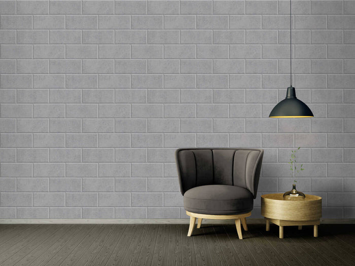 Versace Solid Bricks Wallpaper - Grey - Discontinuing