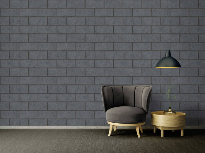 Versace Solid Bricks Wallpaper - Midnight - Discontinuing