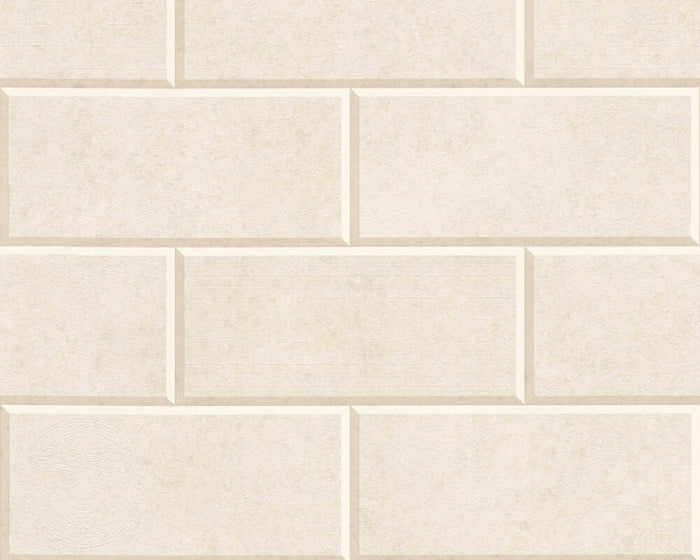 Versace  Solid Bricks Wallpaper - Off White - Discontinuing