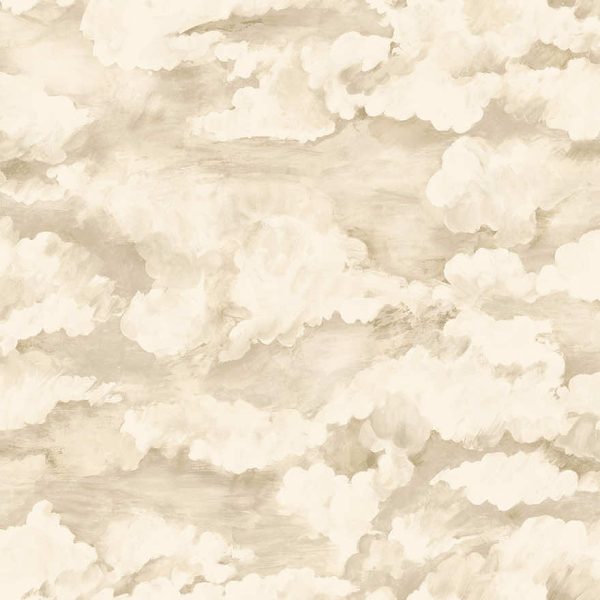 Cream sora tranquil cloud wallpaper with soft, painterly drifting clouds — flat pattern detail