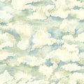 Soft Aqua sora tranquil cloud wallpaper with soft, painterly drifting clouds — flat pattern detail