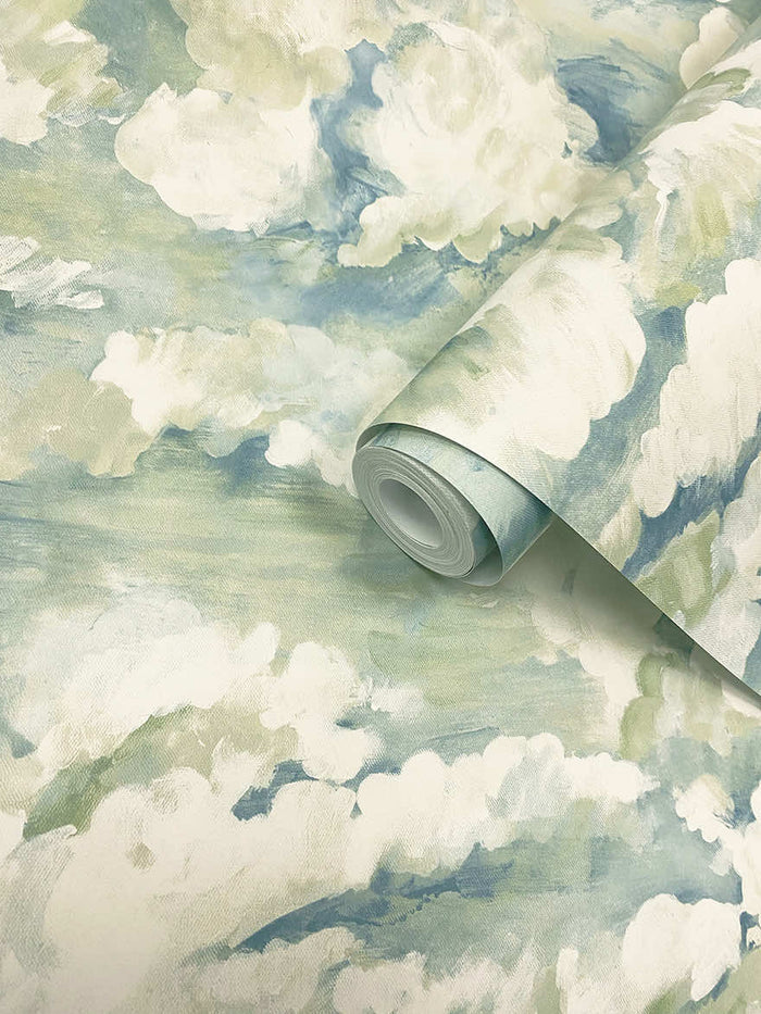 Roll of Sora Tranquil Cloud soft aqua wallpaper