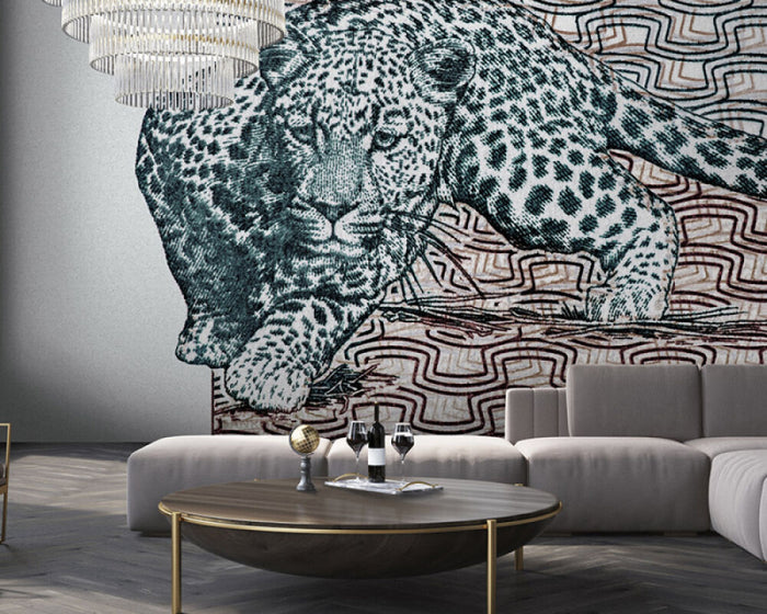 Stalking Leopard - Custom Sized Wallpaper Mural (per m2)