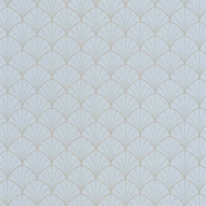 Stardust Art Deco Wallpaper -  Blue Grey Gold - Discontinuing