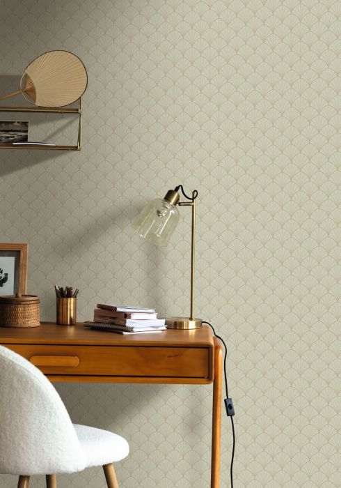 Stardust Art Deco Wallpaper -  Green Gold - Discontinuing