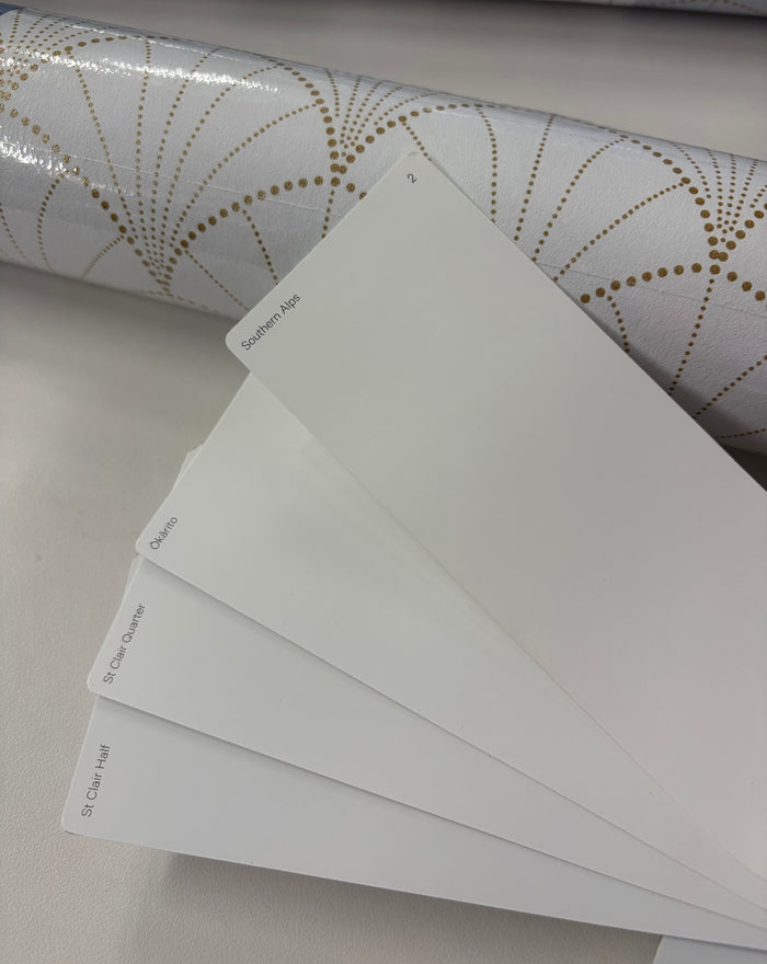 Stardust Art Deco Wallpaper - White Gold