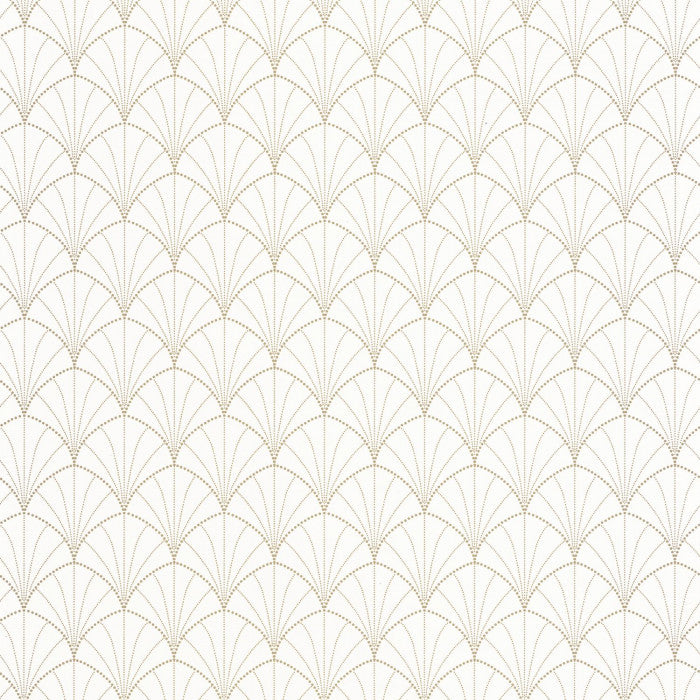 Stardust Art Deco Wallpaper - White Gold