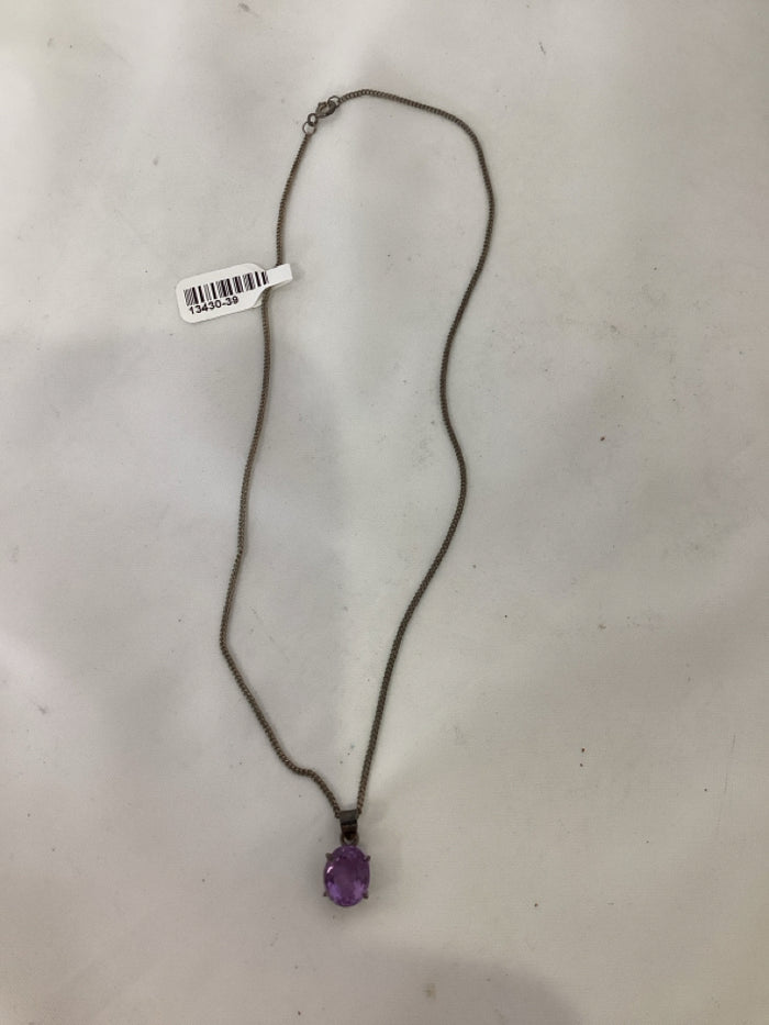 Sterling Silver Purple Amethyst Necklace