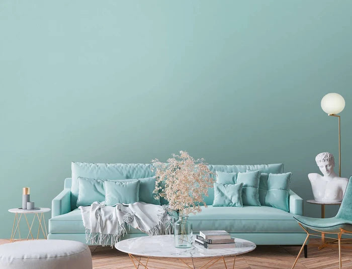 Stockholm Plain Heavy Weight Wallpaper  - Turquoise