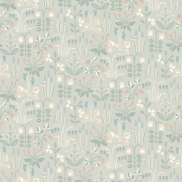Strawberry Fields Wallpaper - Grey/Green