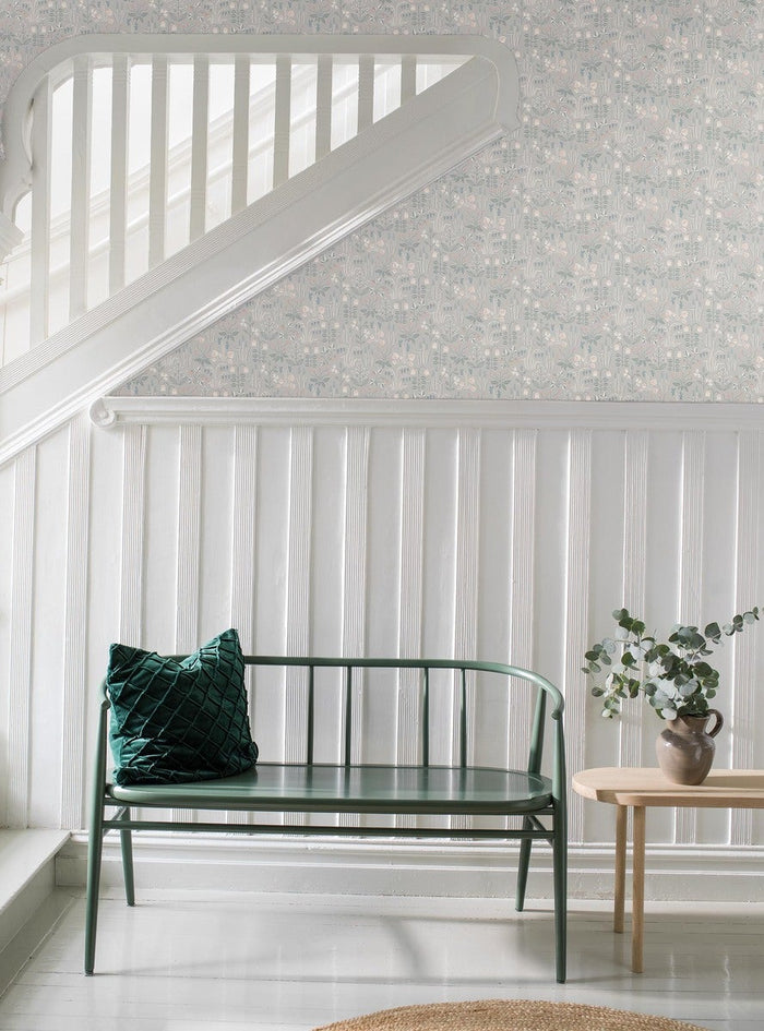 Strawberry Fields Wallpaper - Grey/Green