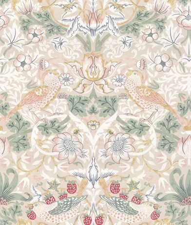 Strawberry Thief Wallpaper - Cream