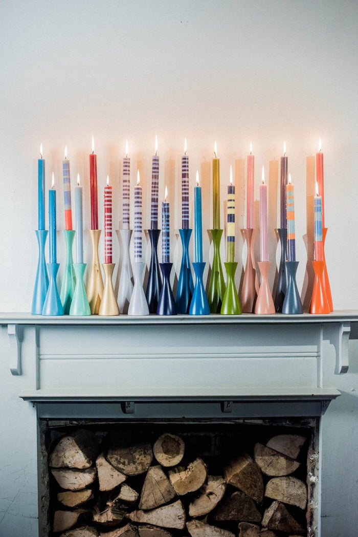STRIPED Mixed Pack of all 3 Stripes Eco Dinner Candles 10" - Gift Box of 6