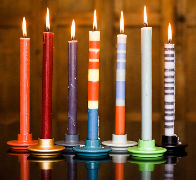 STRIPED Mixed Pack of all 3 Stripes Eco Dinner Candles 10" - Gift Box of 6