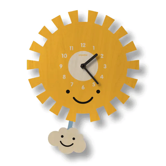 Sun Pendulum Clock - Wood