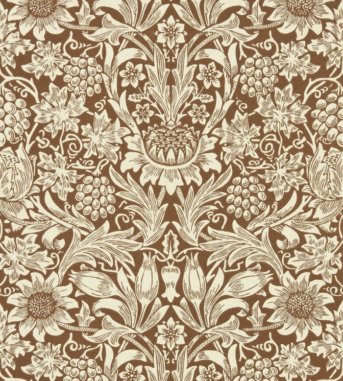 Sunflower Wallpaper - Chocolate/Cream