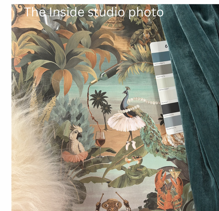 Sunset Carnival – Seaside Scene Wallpaper – Aqua/Coral