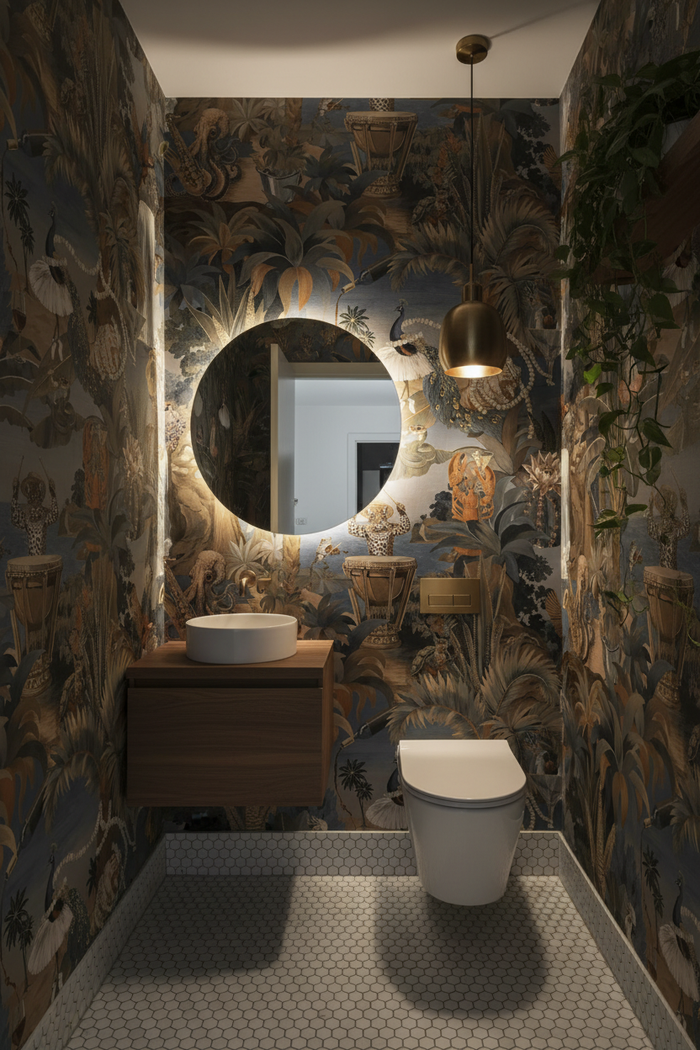 Sunset Carnival Navy Toilet Room