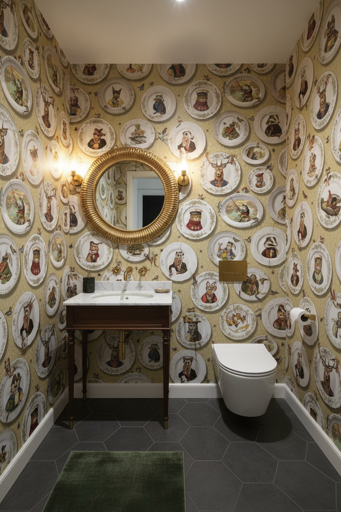 Tales of the Manor Ochre - Powder Room Clean Walls