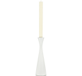Tall Pearl White Wooden Candleholder - 9.8"