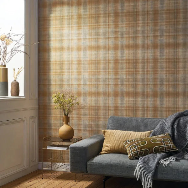 Tartan Tex Wallpaper - Cognac