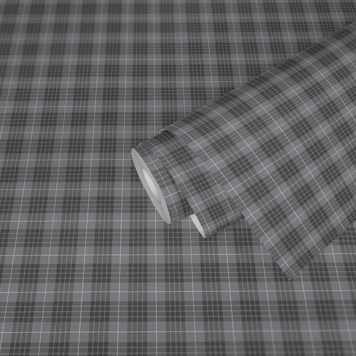 Tartan The Wallpaper - Mid Grey
