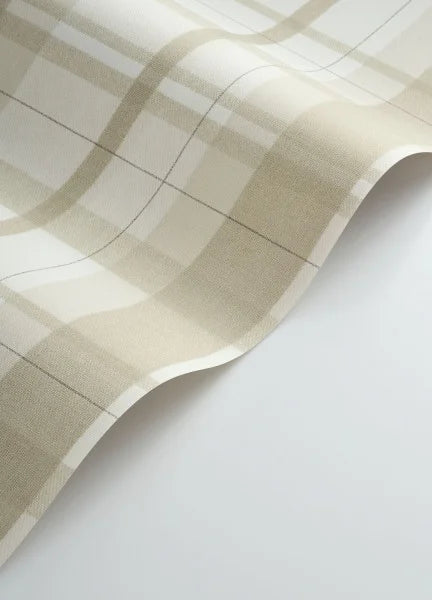Tartan Touch Wallpaper - Beige Ficelle