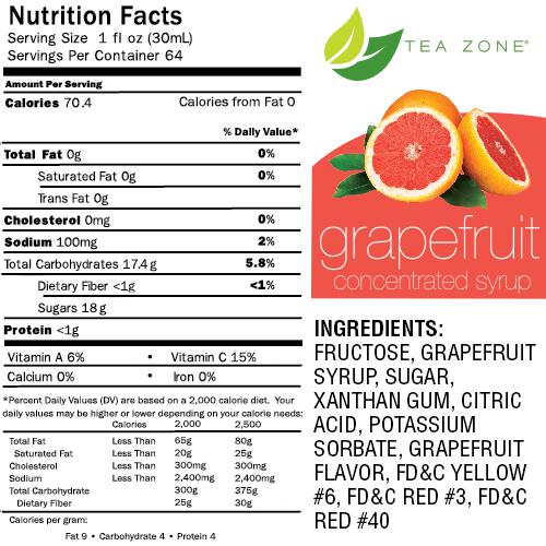 Tea Zone Grapefruit Syrup Bottle - 64 oz-Syrups-Tea Zone-Restaurant Supply Drop