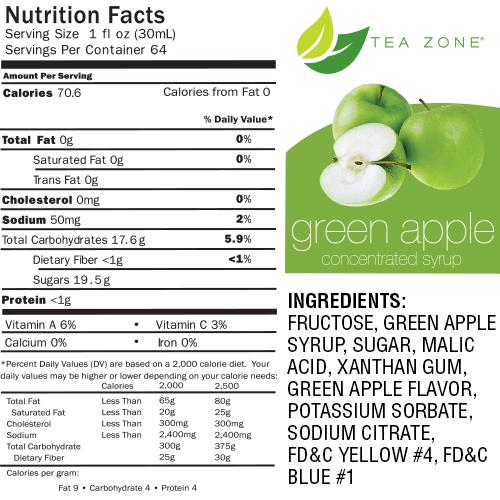 Tea Zone Green Apple Syrup Bottle - 64 oz-Syrups-Tea Zone-Restaurant Supply Drop