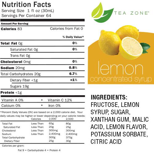 Tea Zone Lemon Syrup Bottle - 64 oz-Syrups-Tea Zone-Restaurant Supply Drop