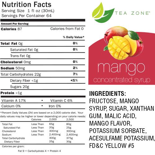 Tea Zone Mango Syrup Bottle - 64 oz-Syrups-Restaurant Supply Drop-Restaurant Supply Drop