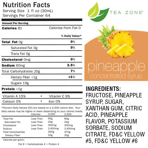 Tea Zone Pineapple Syrup Bottle - 64 oz-Syrups-Tea Zone-Restaurant Supply Drop