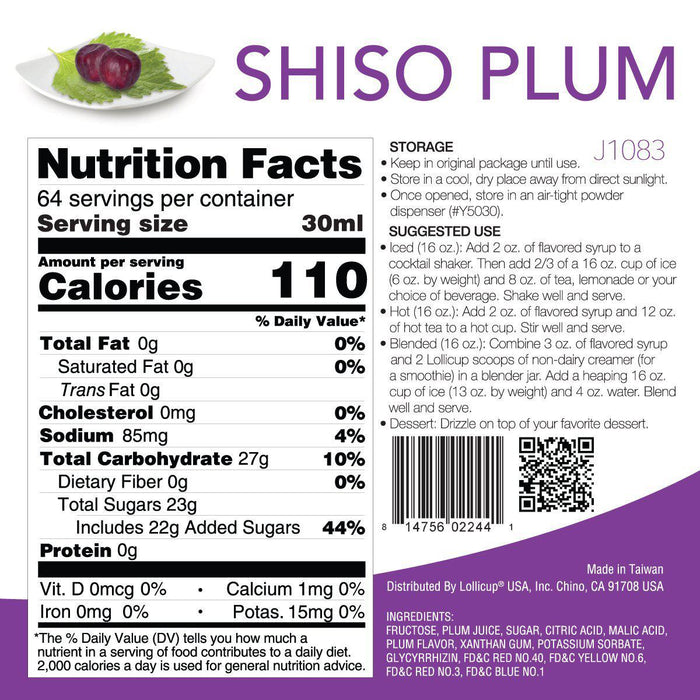 Tea Zone Shiso Plum Syrup Bottle - 64 oz-Syrups-Tea Zone-Restaurant Supply Drop