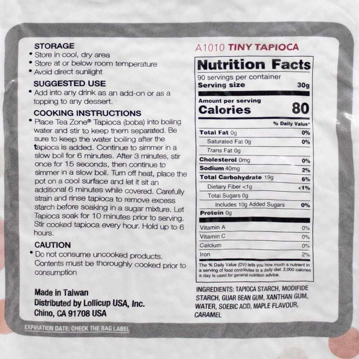 Tea Zone Tiny Tapioca - Bag (6 lbs)-Boba (Tapioca)-Tea Zone-Restaurant Supply Drop