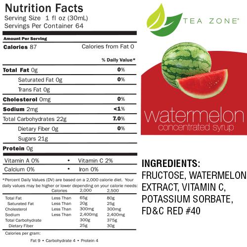 Tea Zone Watermelon Syrup Bottle - 64 oz-Syrups-Tea Zone-Restaurant Supply Drop