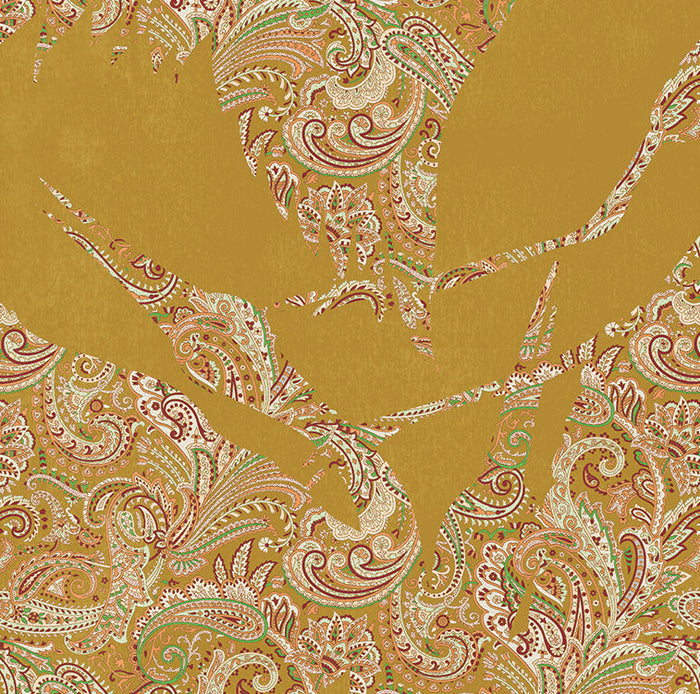 The Swoop Heron Hybrid Mural Wallpaper - Saffron