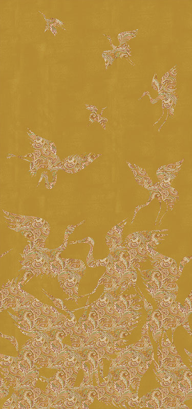 The Swoop Heron Hybrid Mural Wallpaper - Saffron