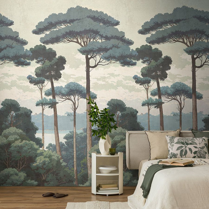 The Wall 4 - Hybrid Wallpaper Mural - Hot Spots - Blue Forest