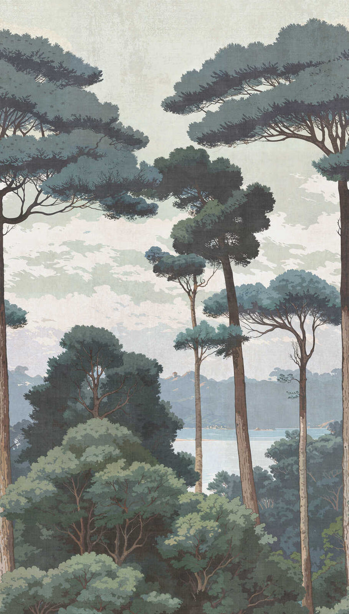 The Wall 4 - Hybrid Wallpaper Mural - Hot Spots - Blue Forest