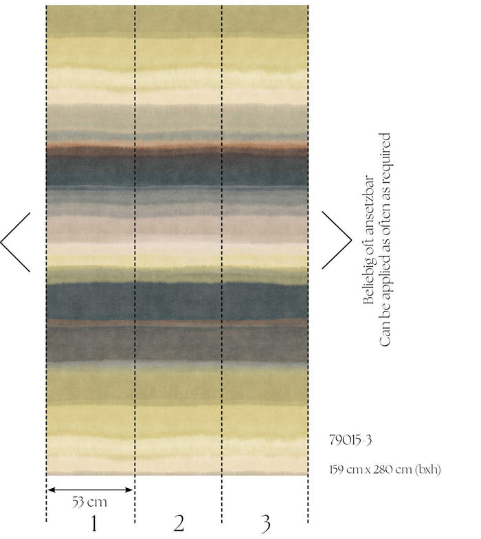 The Wall 4 - Hybrid Wallpaper Mural - Hot Spots - Horizon Stripes