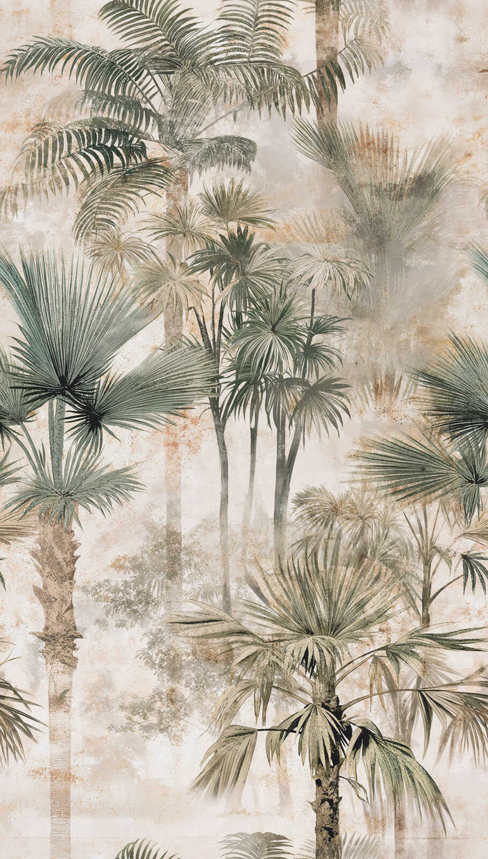 The Wall 4 - Hybrid Wallpaper Mural - Hot Spots - Misty Palms