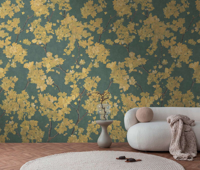 The Wall 4 - Hybrid Wallpaper Mural - Hot Spots - Soft Leaves