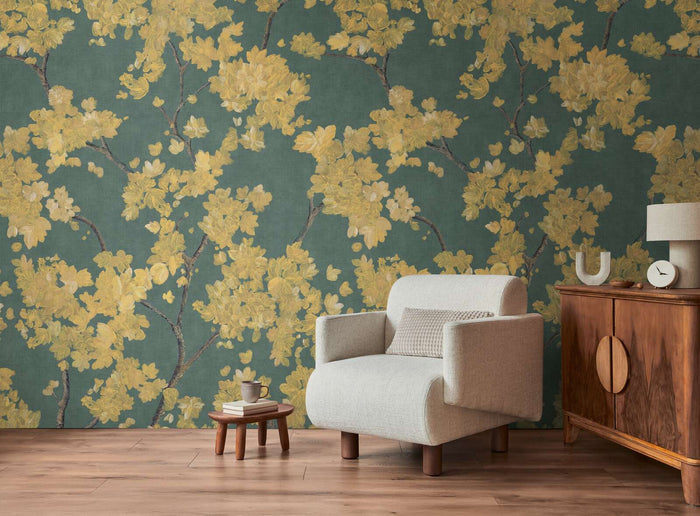 The Wall 4 - Hybrid Wallpaper Mural - Hot Spots - Soft Leaves
