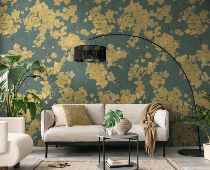 The Wall 4 - Hybrid Wallpaper Mural - Hot Spots - Soft Leaves
