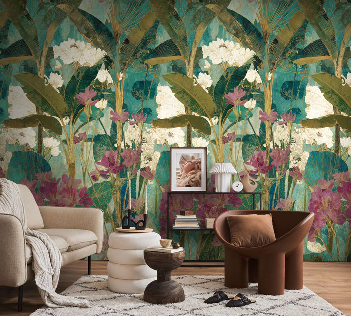 The Wall 4 - Wallpaper Panel - Painterly Tropics
