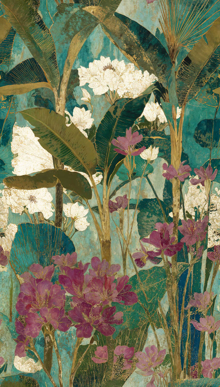 The Wall 4 - Wallpaper Panel - Painterly Tropics
