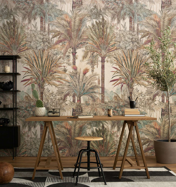 The Wall 4 - Wallpaper Panel - Subtle Palms