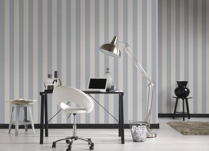 Timeless Stripes Heavy Weight Vinyl Wallpaper - Grey