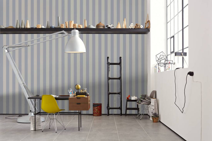 Timeless Stripes Heavy Weight Vinyl Wallpaper - Grey